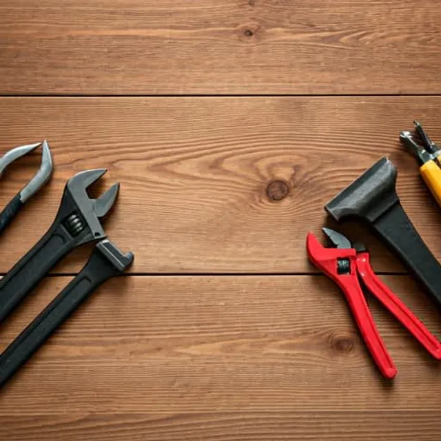 Outils de bricolage sur table en bois